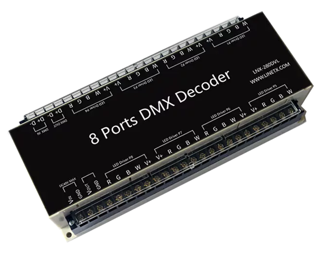 LINETX LNX-280DVL 8-Port Constant Voltage DMX Decoder